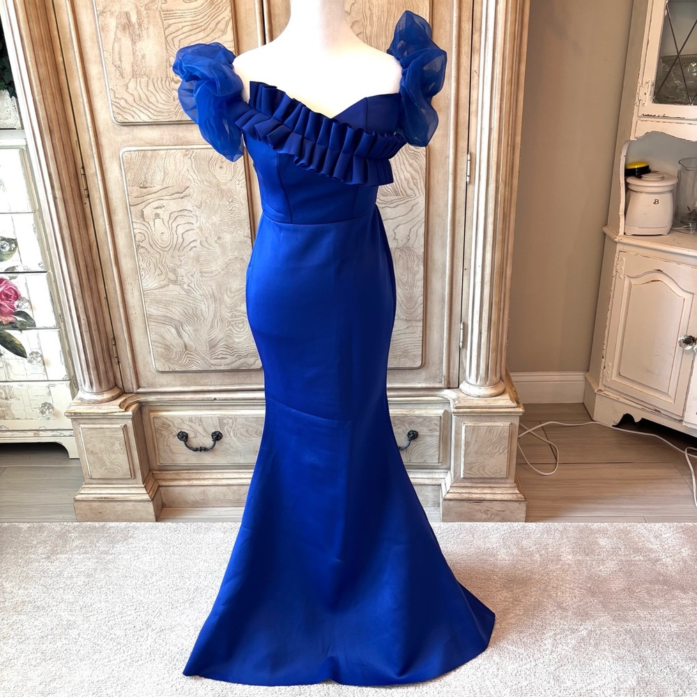 NEW Royal Blue Dress, Long Dress, Off Shoulder Dress, Prom Dress, NWOT, Size S